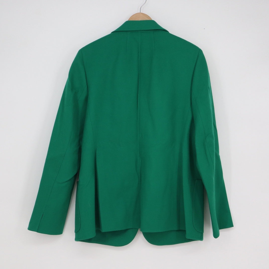 Akris Green Wool Cashmere 3-Button Blazer US 12 Emerald Luxury Professional