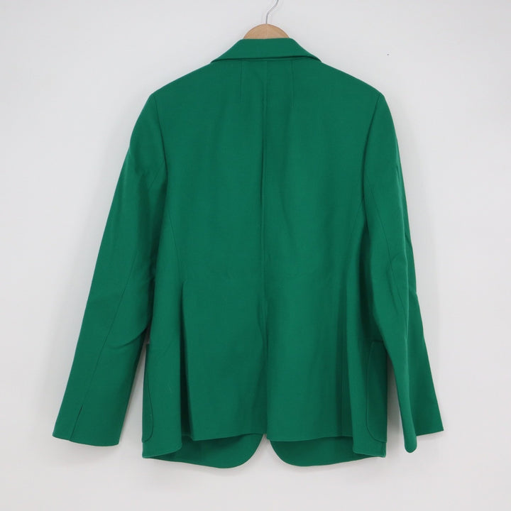 Akris Green Wool Cashmere 3-Button Blazer US 12 Emerald Luxury Professional