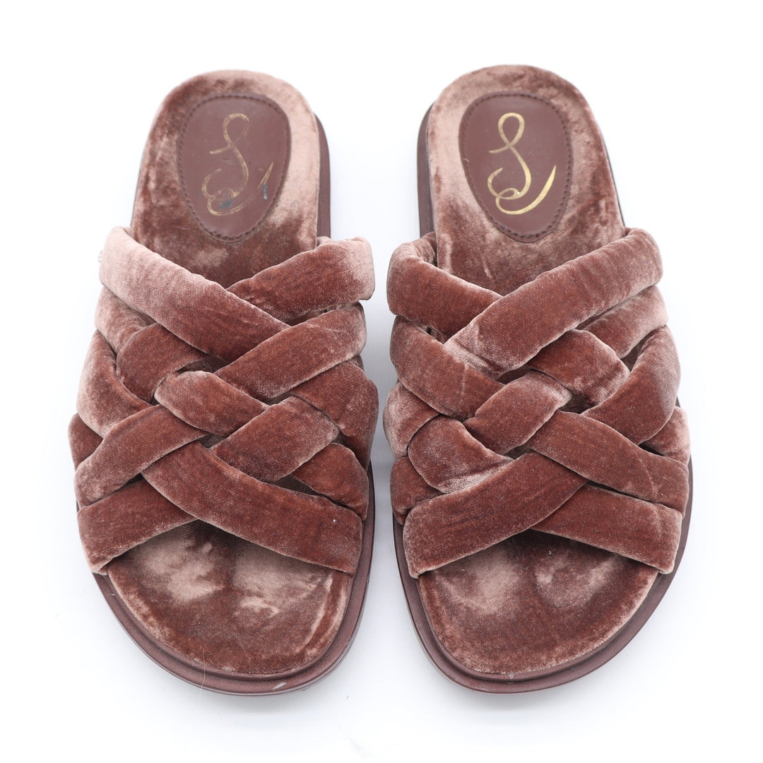 Sam Edelman Vaughn 2 Mauve Velvet Braided Slide Sandals Womens 6.5M Pink Woven