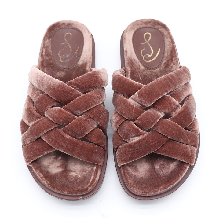 Sam Edelman Vaughn 2 Mauve Velvet Braided Slide Sandals Womens 6.5M Pink Woven