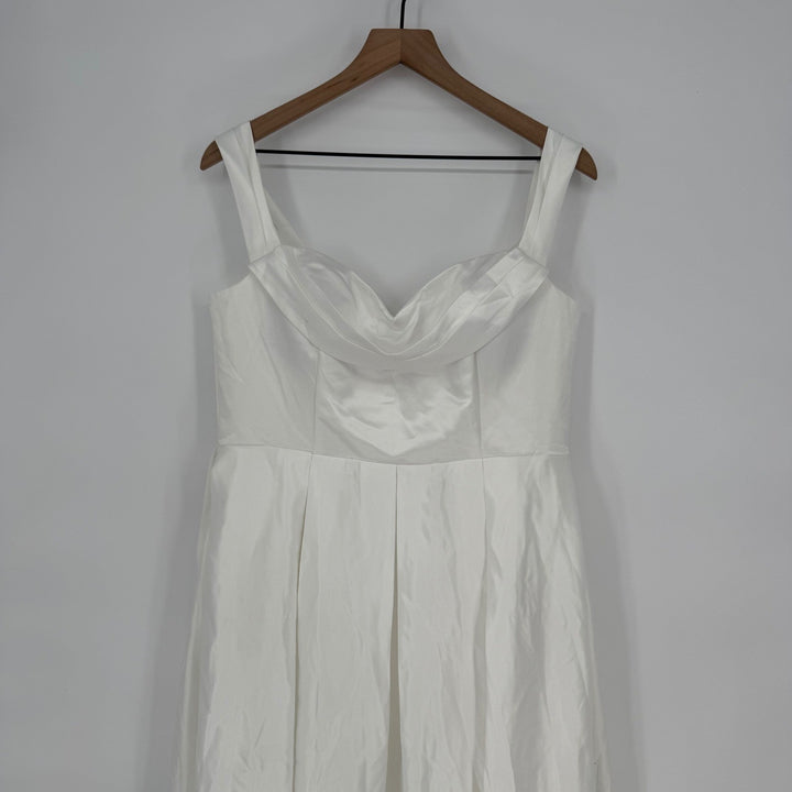 Lulus Extraordinary Vow White Off-The-Shoulder Maxi Dress With Pockets Size XL
