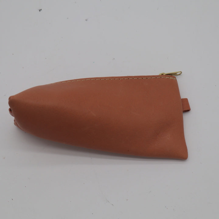 Portland Leather Goods Small Makeup Pouch Pencil Case Terracotta Brown Leather