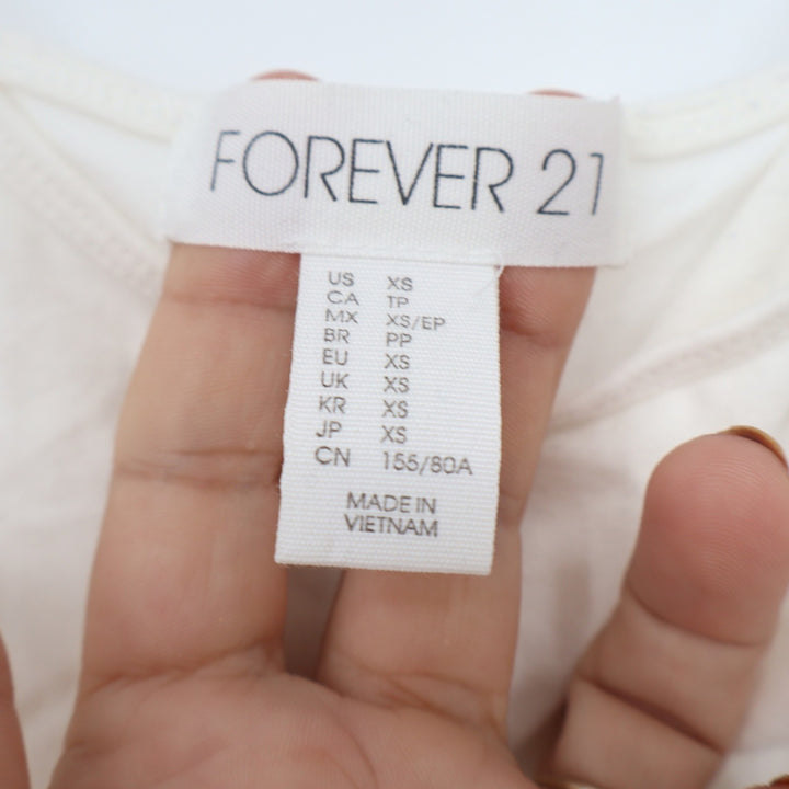 Forever 21 Womens XS Cream Spaghetti Strap Camisole Tank Top Minimalist