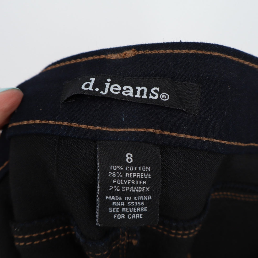 D. Jeans Womens 8 Blue Denim Cotton Stretch Preppy Mid Rise 5-Pockets Skinny Leg