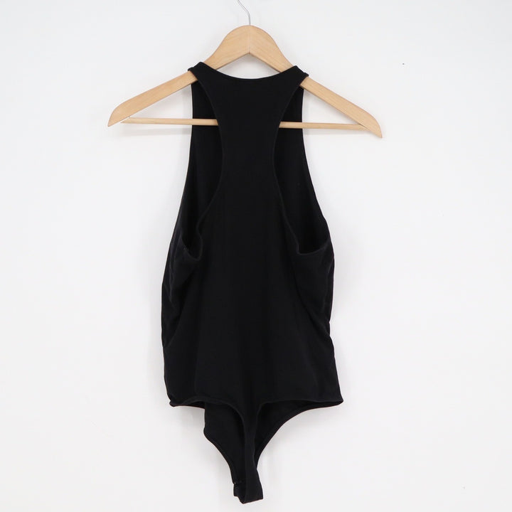 Express One Eleven Black High Neck Halter Racerback Bodysuit Large L