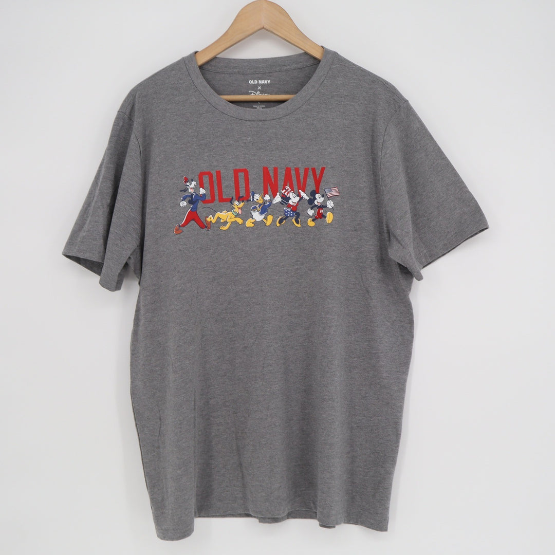 Old Navy x Disney Mens Gray Mickey Mouse Donald Duck Graphic T-Shirt Large