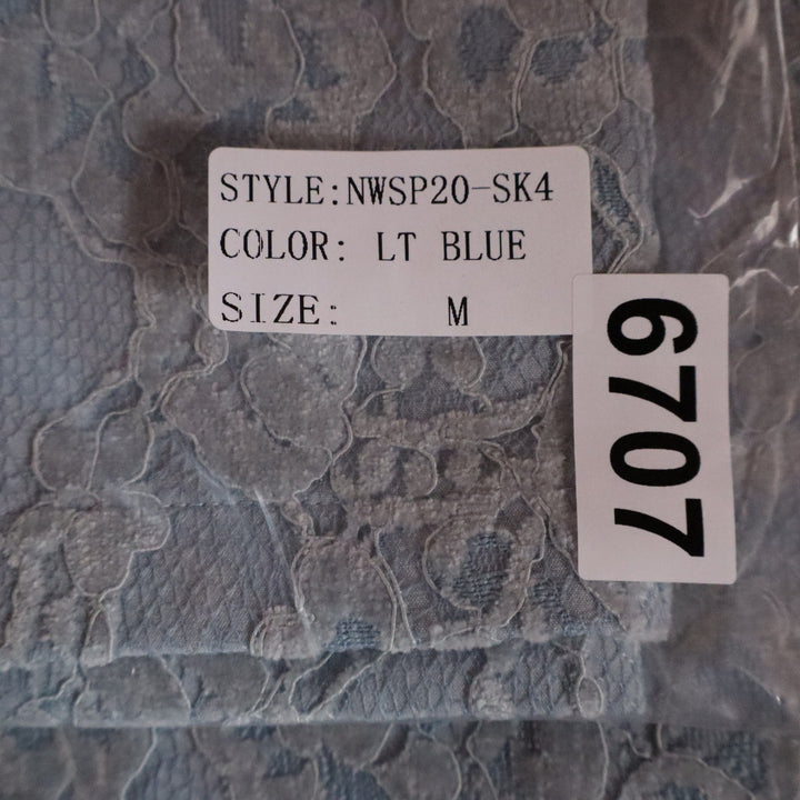 Naked Wardrobe Womens Light Blue Floral Lace Mini Skirt Size M