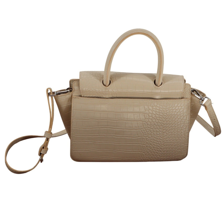 A New Day Cream Faux Croc Embossed Satchel Crossbody Bag Beige