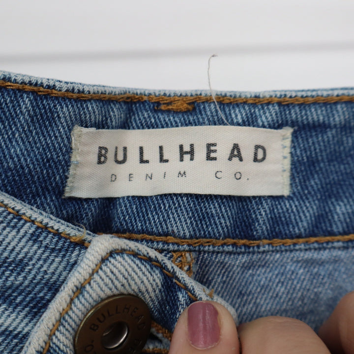 Bullhead Denim Co High Rise Distressed Denim Shorts Light Wash Size 0 10869