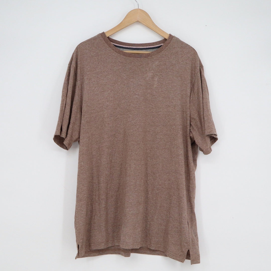 Weatherproof Vintage Mens XL Brown Heathered Short Sleeve Crewneck T-Shirt Tee
