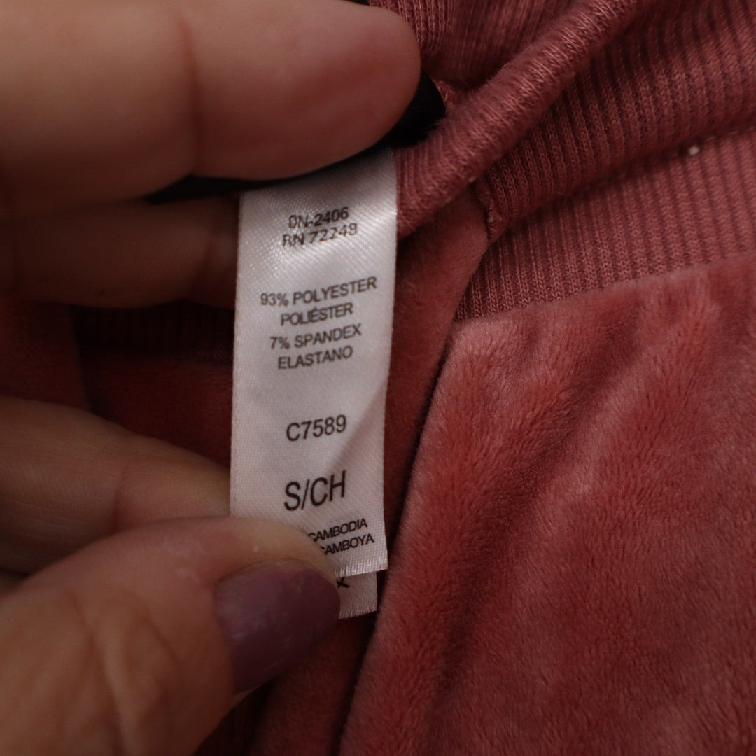 Felina Womens Velour Jogger Pants Dusty Rose Pink Small Athleisure Lounge
