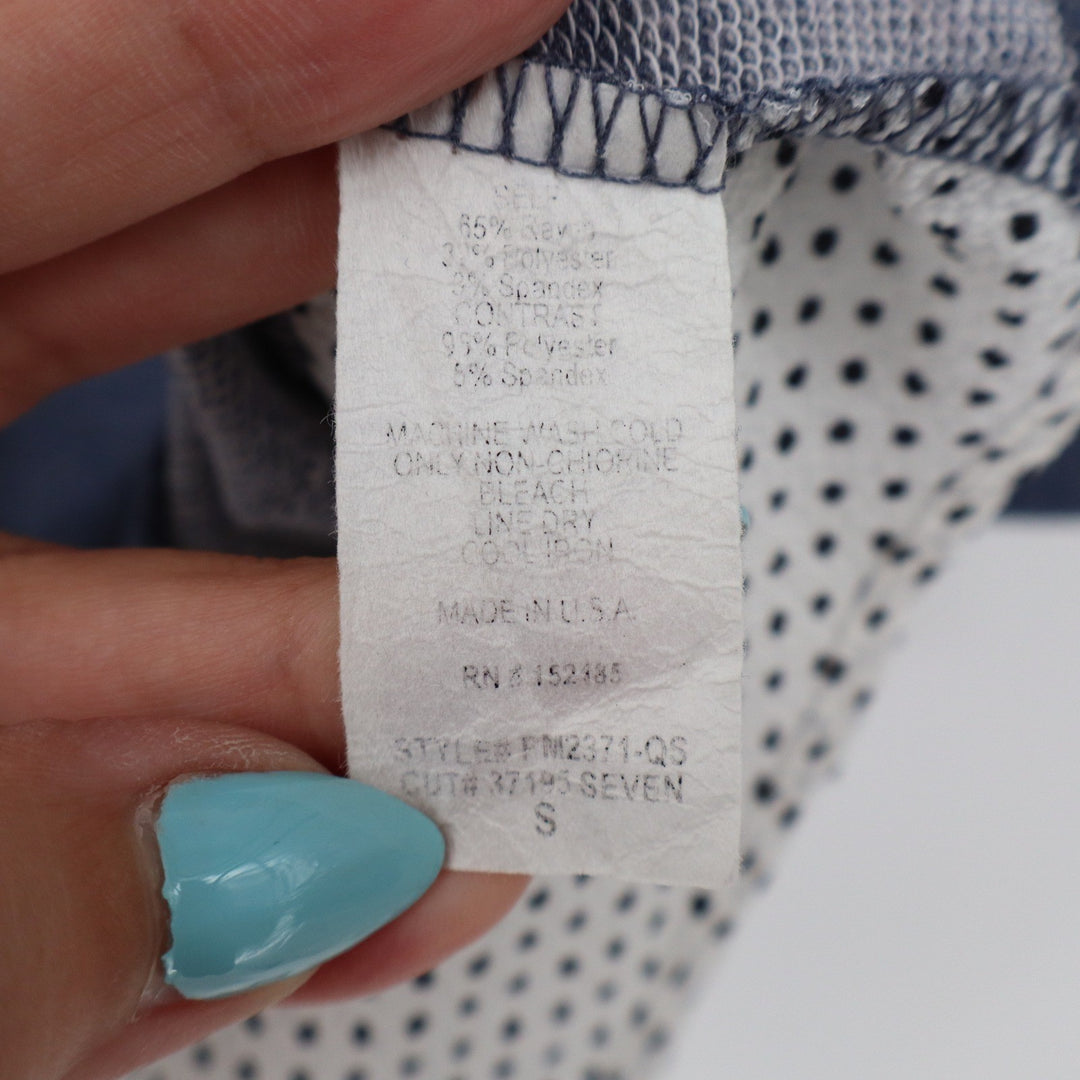 Papermoon Top Women's S Blue Polka Dot Mixed Media Excellent