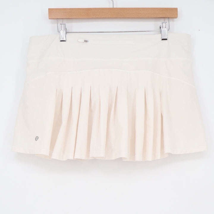 Lululemon Pace Rival Skirt White Pleated Tennis Golf Skort Size 12 Reg