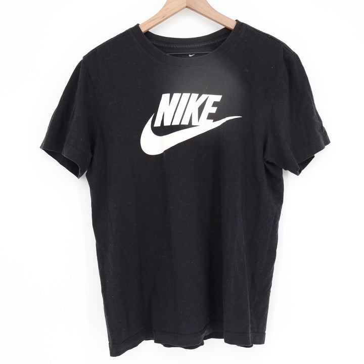 Nike Womens Black Futura Logo Swoosh Graphic T-Shirt Size M