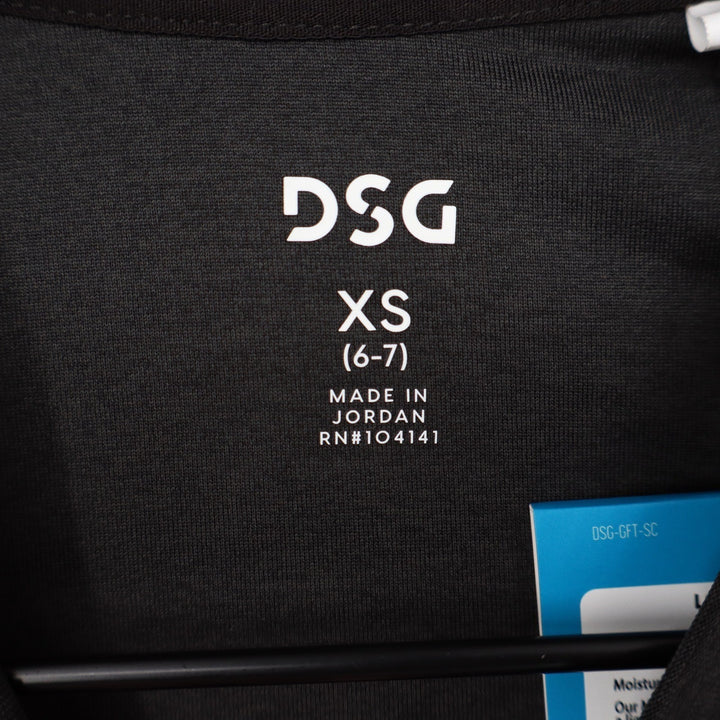 DSG Girls LS Twist Front Tee Pure Black Heather XS 6-7 Long Sleeve