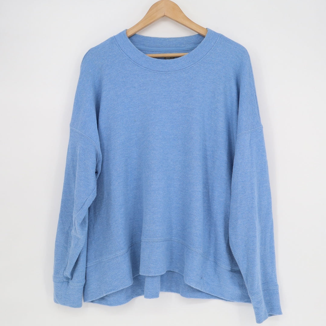 Aerie Sweatshirt Womens Large Blue Beach Fleece Long Sleeve Crew Neck Pullover