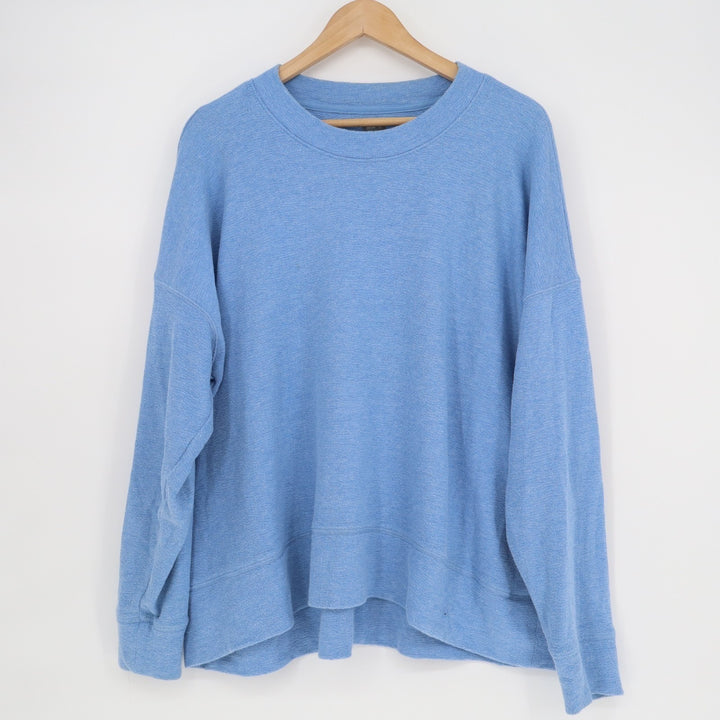 Aerie Sweatshirt Womens Large Blue Beach Fleece Long Sleeve Crew Neck Pullover