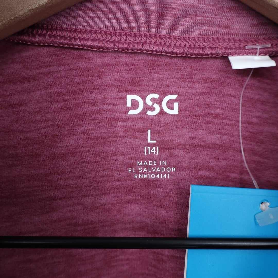DSG Girls Rose Coffee Spacedye CWC 1/4 Zip Pullover Size L 14