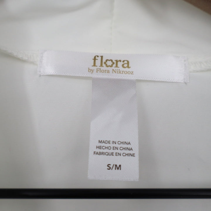 Flora By Flora Nikrooz Wrap Robe Womens S/M White Lace Shawl Collar Sleepwear