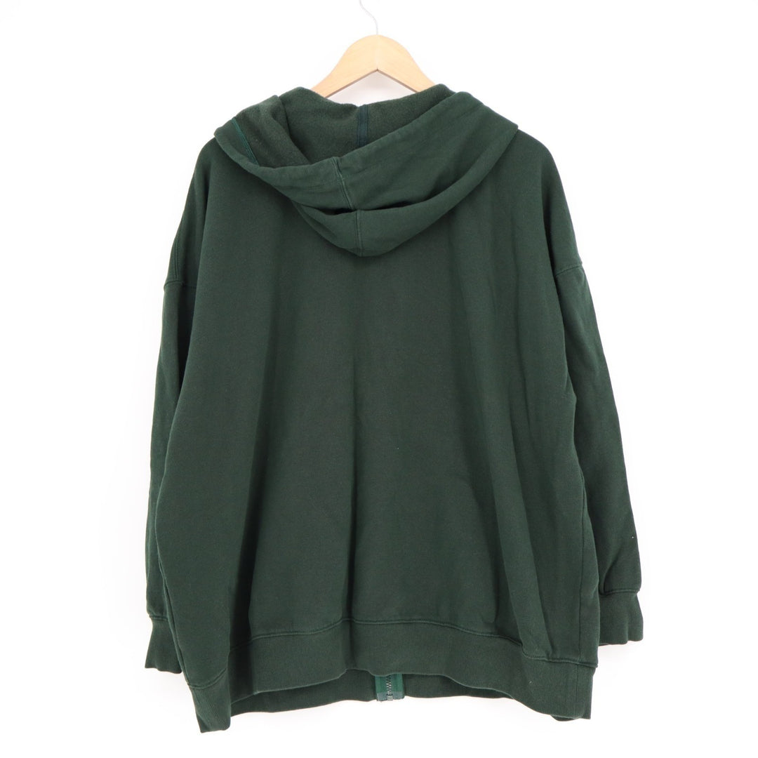 Old Navy Socomfy Hoodie Mens XL Forest Green Cotton Full Zip Ribbed Long Sleeve