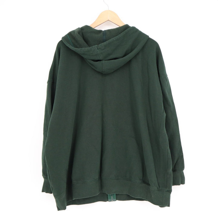 Old Navy Socomfy Hoodie Mens XL Forest Green Cotton Full Zip Ribbed Long Sleeve