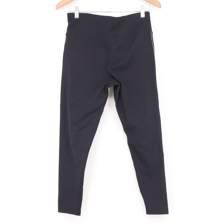 DKNY Sport Womens Black Logo Tape Side Stripe Leggings Size Large Activewear