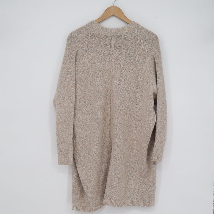 Old Navy Womens Beige Marled Open Front Longline Cardigan Sweater Medium