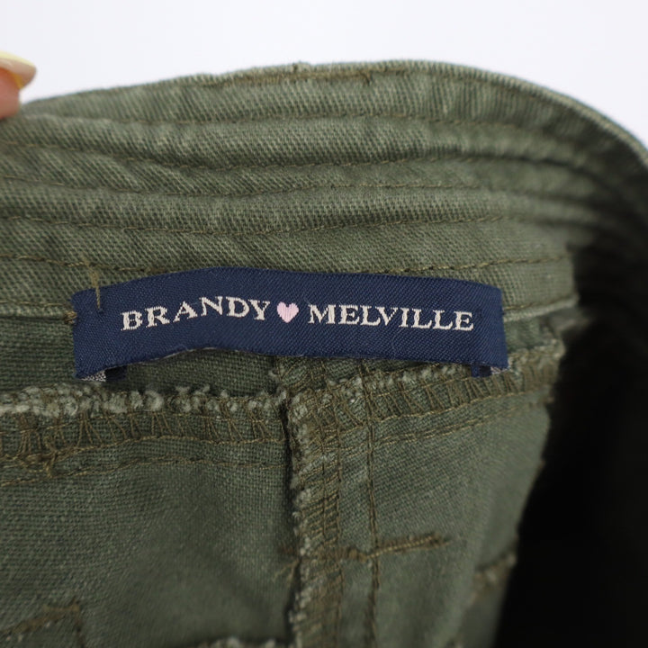 Brandy Melville Olive Green Cargo Pants Straight Leg Utility Trousers