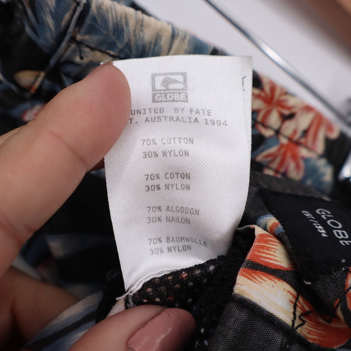 Globe Mens Black Floral Tropical Board Shorts Swim Trunks Size 33