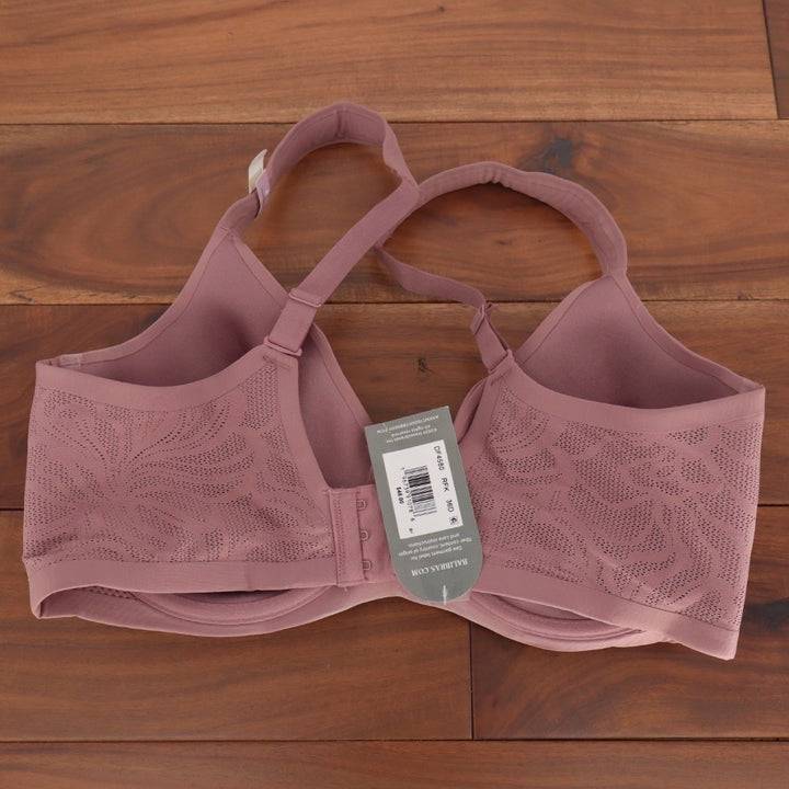 Bali One Smooth U Underwire Bra Dusty Rose Pink Lace DF4580 36D New with Marks