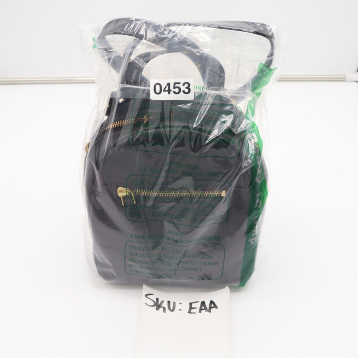 Fossil Megan Womens Backpack Black Pebbled Leather Adjustable Shoulder Strap Bag
