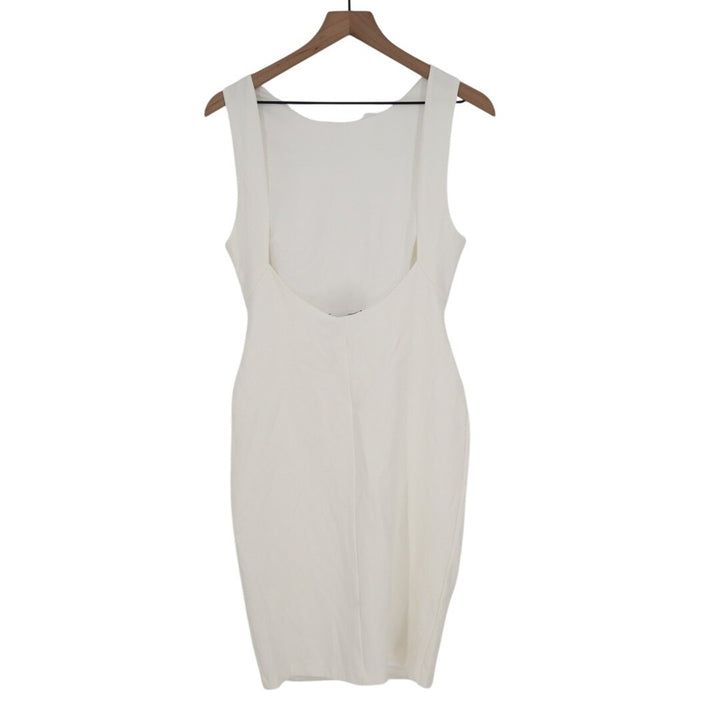 Lulus Bodycon Mini Dress Womens Large White Stretch Backless Sleeveless Pullover