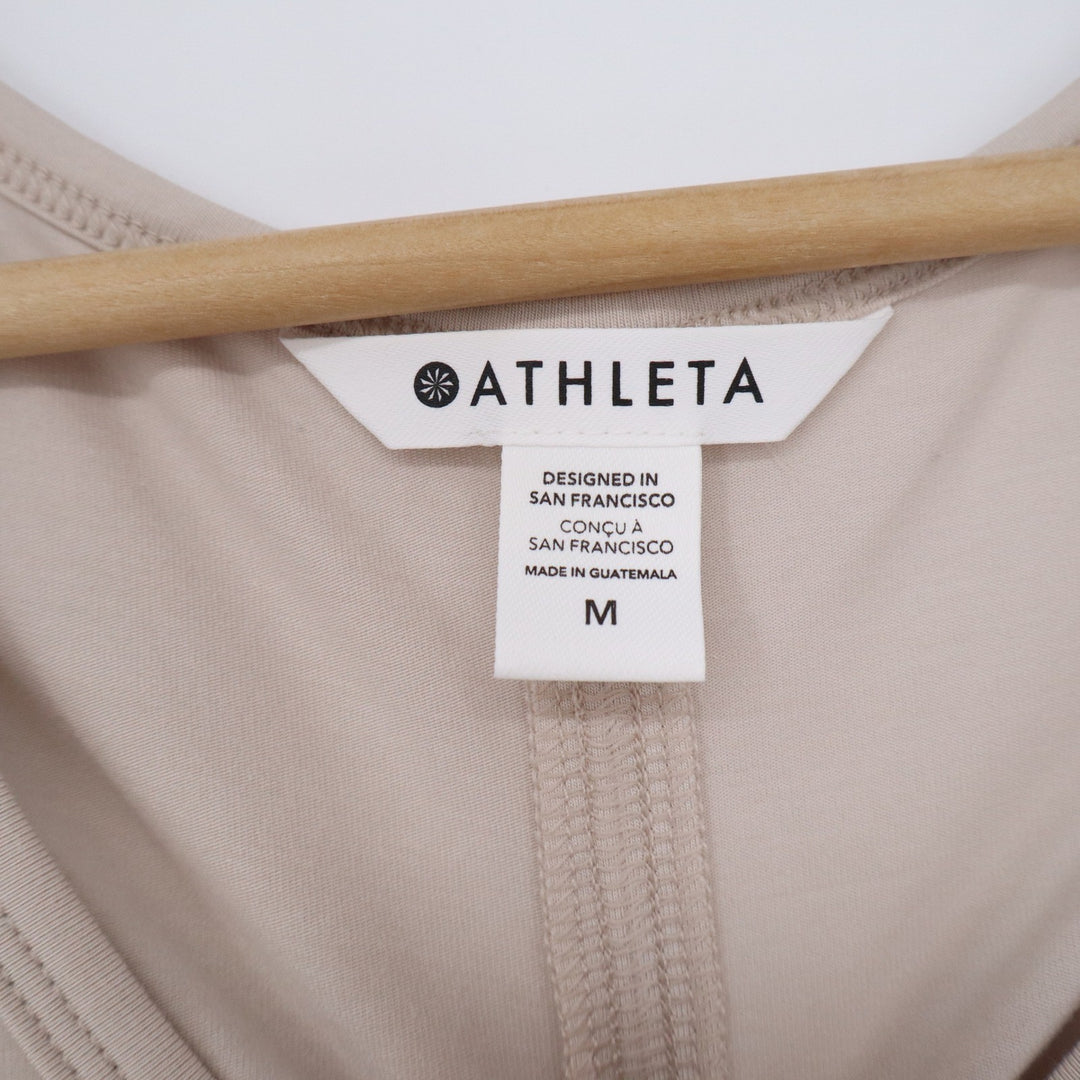 Athleta Womens Beige Supima Cotton Spandex Scoop Neck Tank Top Size M