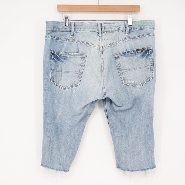 Abercrombie & Fitch Shorts Mens 36 Distressed Denim Light Blue Jorts Good
