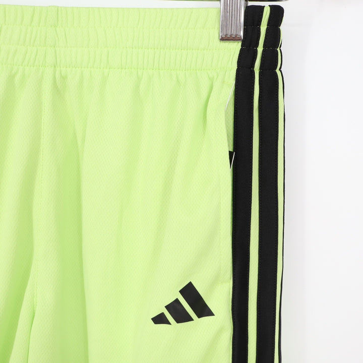 Adidas Boys Pulse Lime Green 3S ESS Mid Thigh Mesh Athletic Shorts L 14/16 NEW