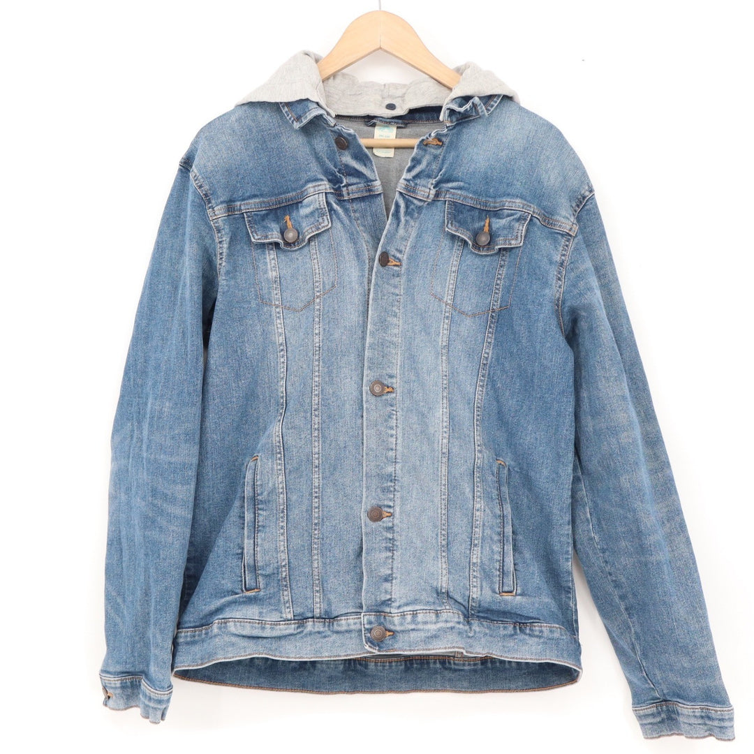 Thereabouts Boys XXL 22H Husky Denim Trucker Jacket Removable Hood Medium Wash