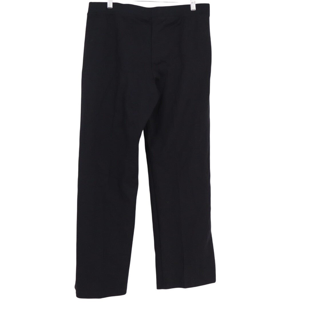 American Giant Ponte Pants Womens Large Black Stretch Elastic Waist Straight Leg