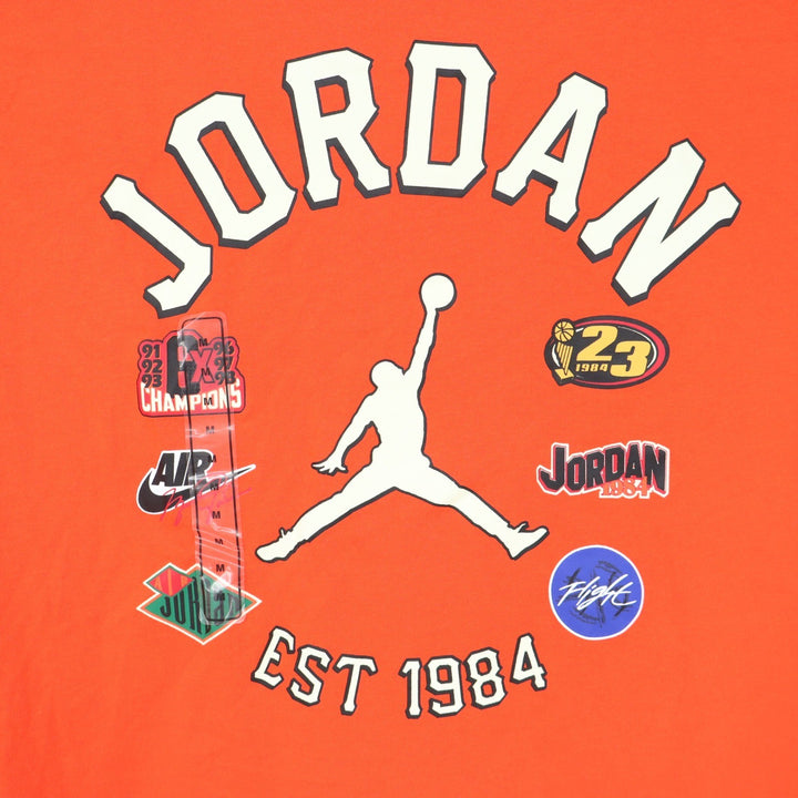 Jordan Boys Team Orange Flight Club Graphic T-Shirt Size M 10-12 NWT