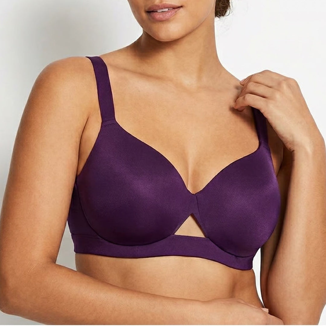 Cacique Purple Full Coverage Underwire Bra 40DD Wide Strap Seamless Support