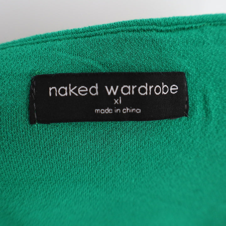 Naked Wardrobe Green Maxi Skirt XL Viscose Stretch Bodycon Slim Fit