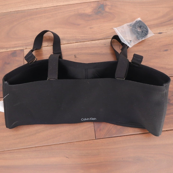 Calvin Klein Adapt Bandeau Bra Womens M Black Stretch Strapless Padded Wireless