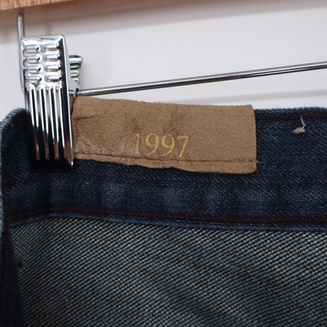 F.U.S.A.I. Jeans Mens 32 Straight Leg Dark Wash Embroidered Cotton Excellent
