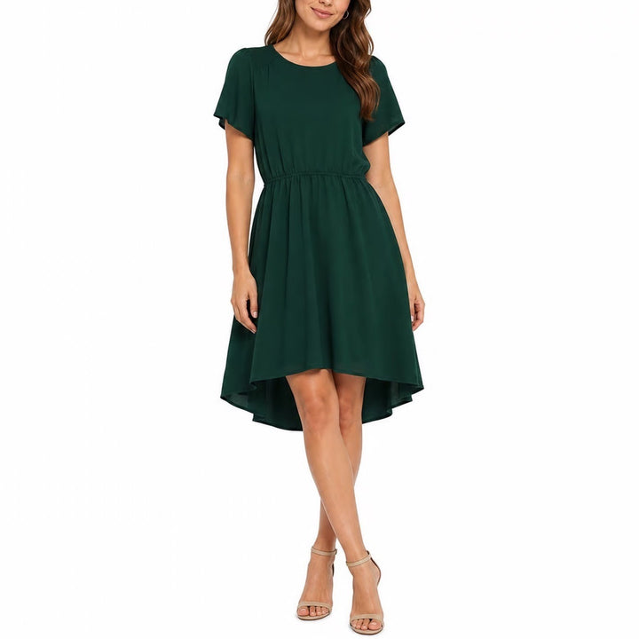 Old Navy Womens Green Smocked Shoulder Elastic Waist Fit & Flare Dress Size M