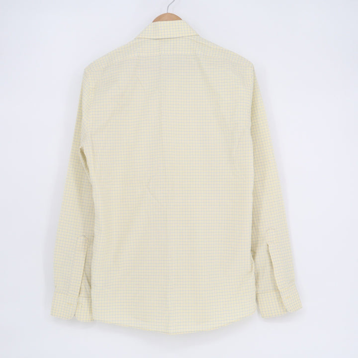 Brooks Brothers Slim Fit Non-Iron Stretch Supima Cotton Shirt Yellow Blue 15-34