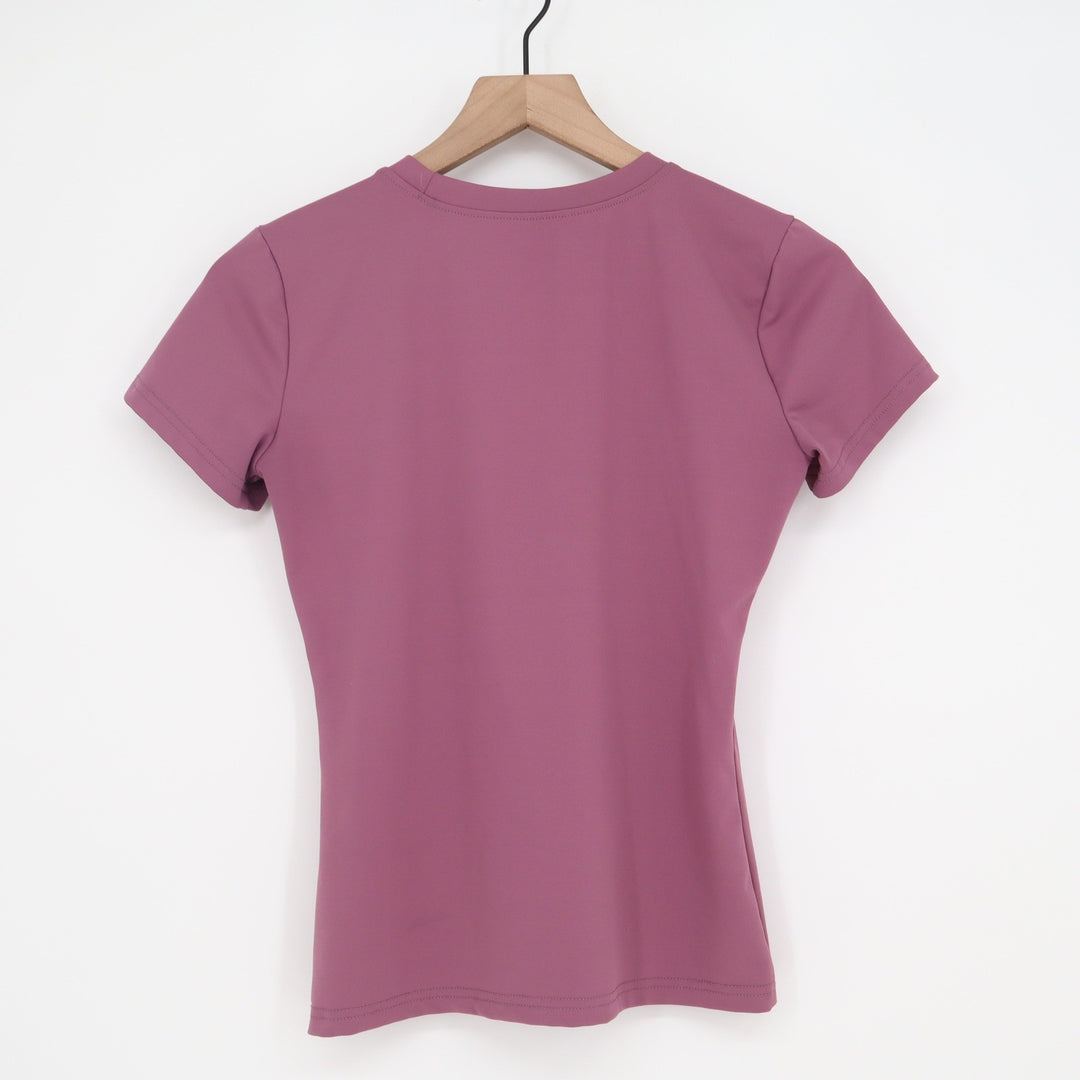 Unbranded Athletic Shirt Womens S Plum Short Sleeve Flatlock Seam Excellent