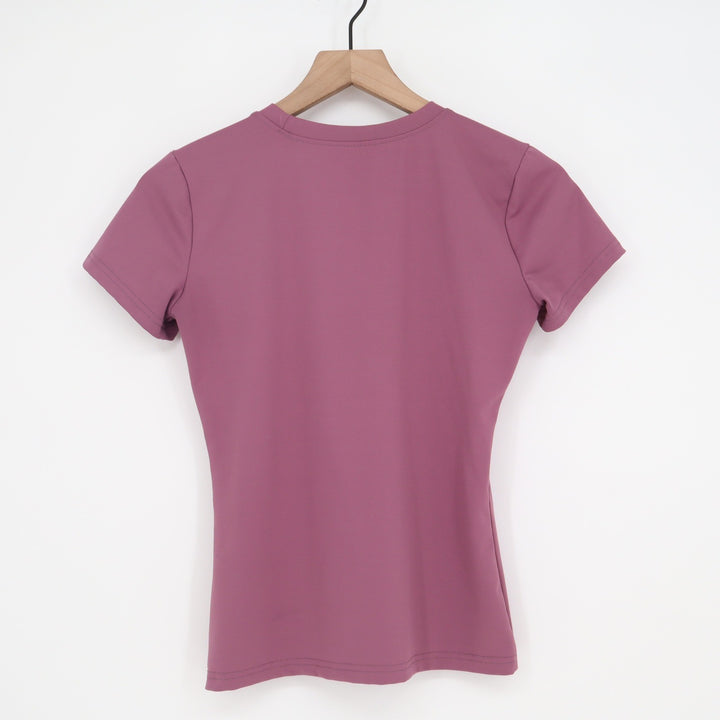Unbranded Athletic Shirt Womens S Plum Short Sleeve Flatlock Seam Excellent