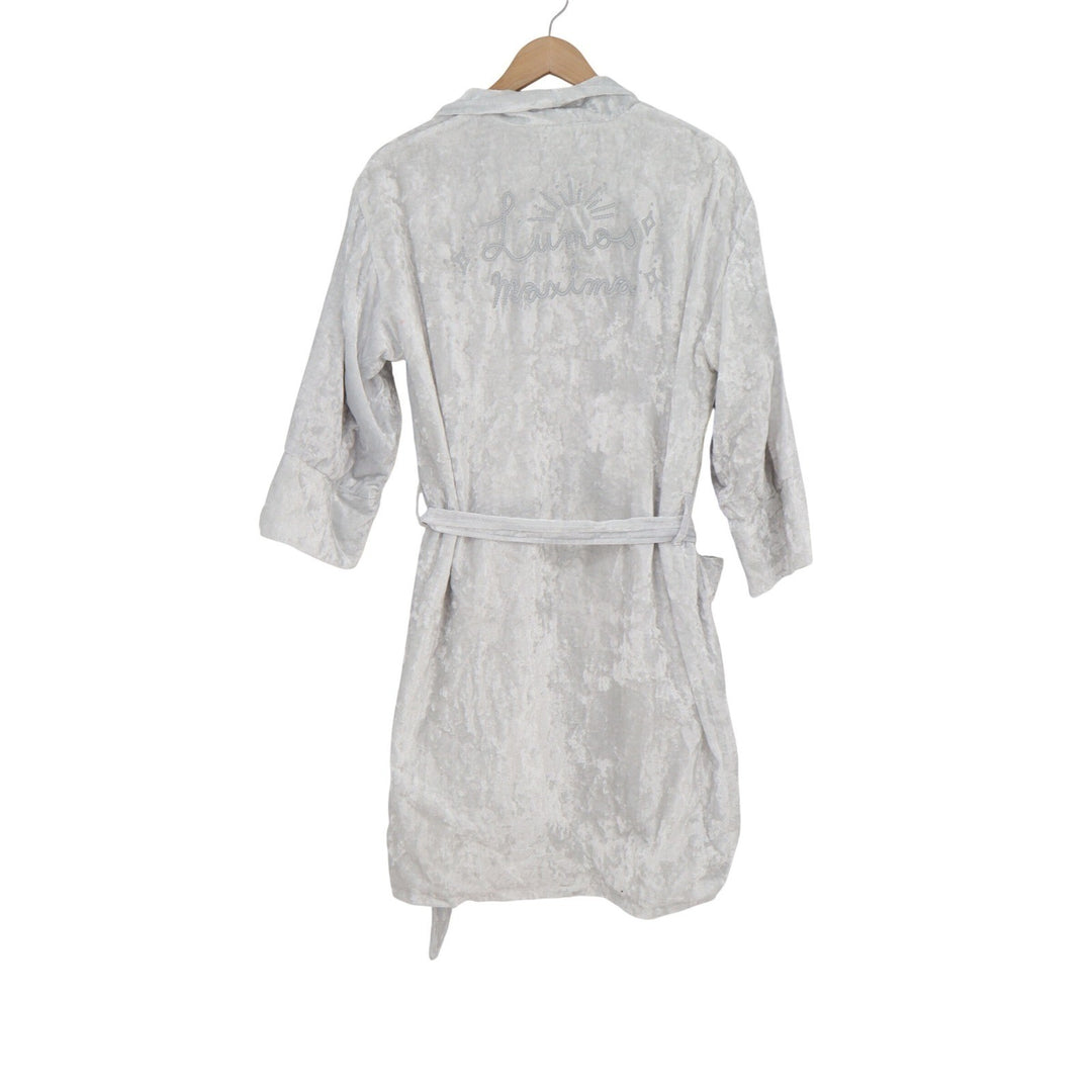 Pottery Barn Teen Harry Potter Lumos Maxima Crushed Velvet Robe Silver One Size