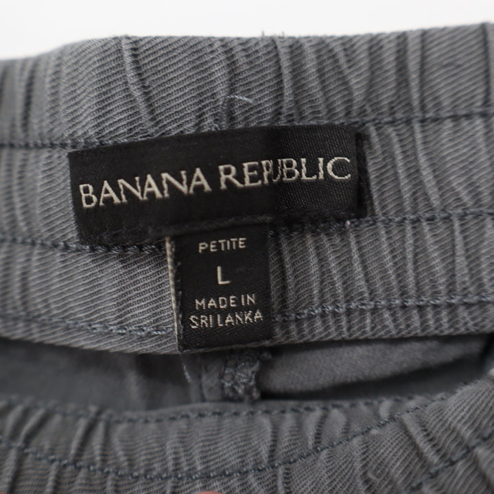Banana Republic Gray Cargo Jogger Pants Petite Large Elastic Waist Drawstring L
