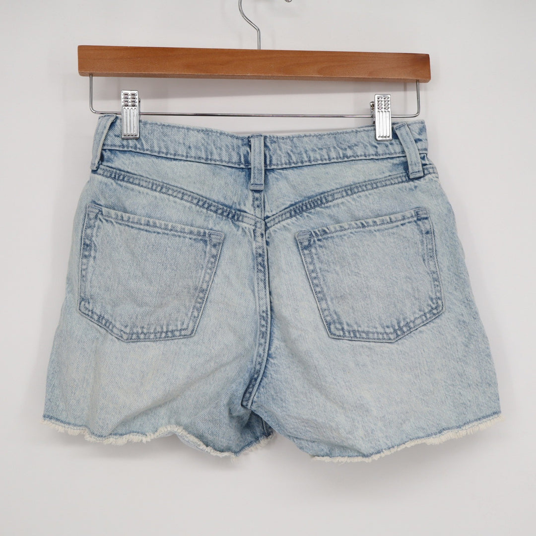 Old Navy Girls Size 14 High Rise Butterfly Embroidered Denim Shorts Light Wash