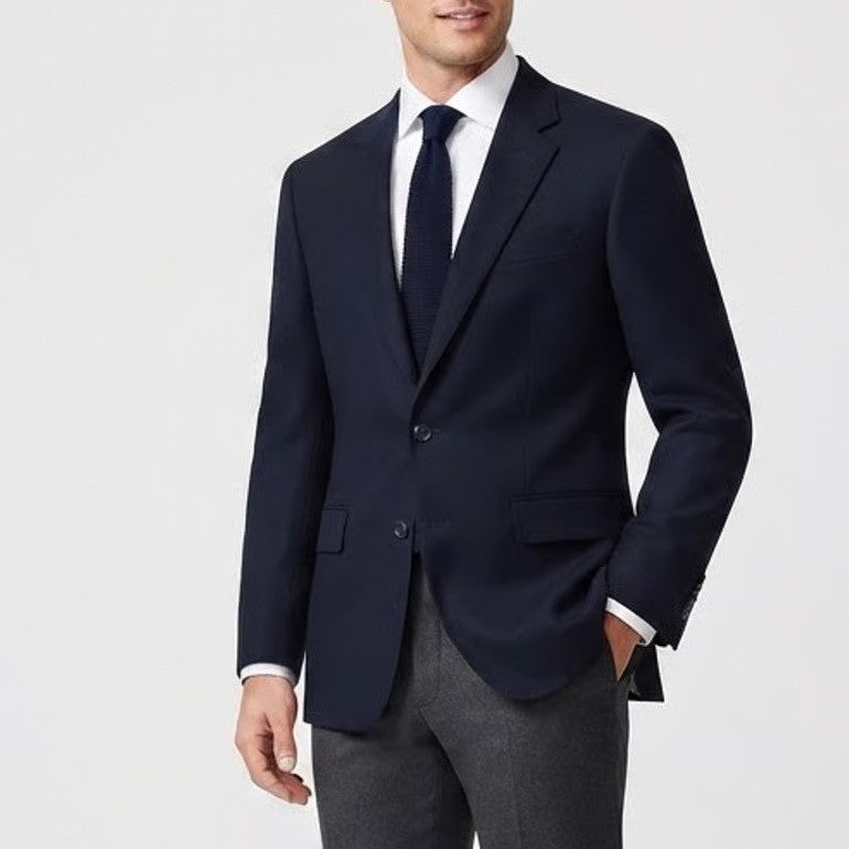 Van Heusen Mens Navy Blue Two Button Blazer Sport Coat Jacket 40R